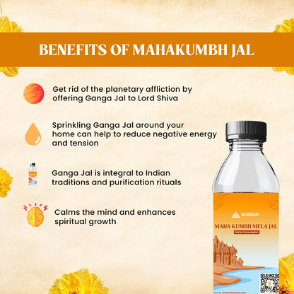 2 Mahakumbh  Triveni Sangam Jal + 1 Bilva Leaf + Rudraksha Mala (6MM)