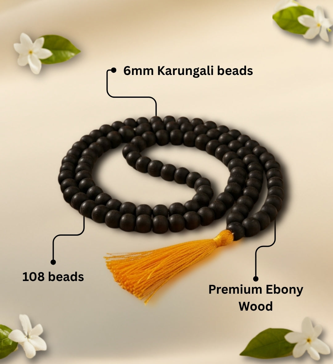 100% Original 108- Beads Karungali Mala Energized by Devaseva