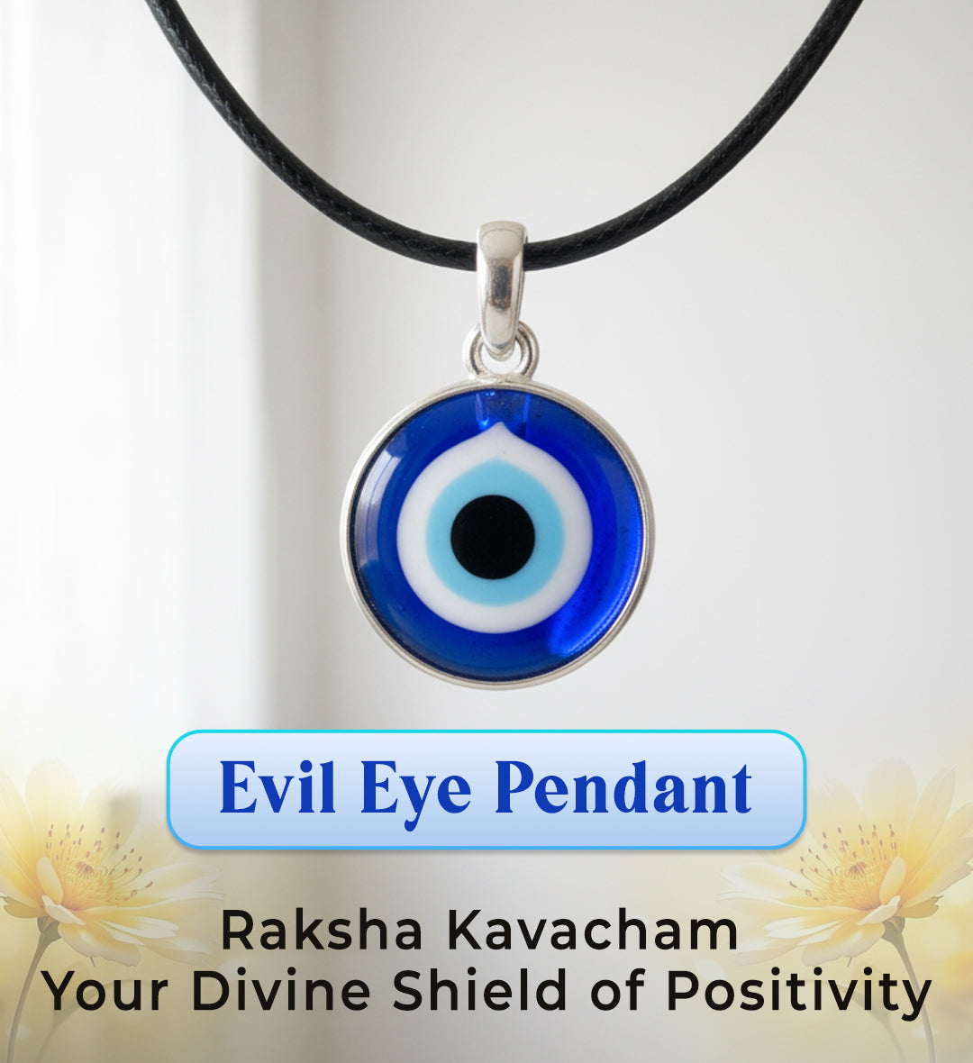 Silver Evil Eye Protection Pendant – Deflect Negativity, Attract Positivity