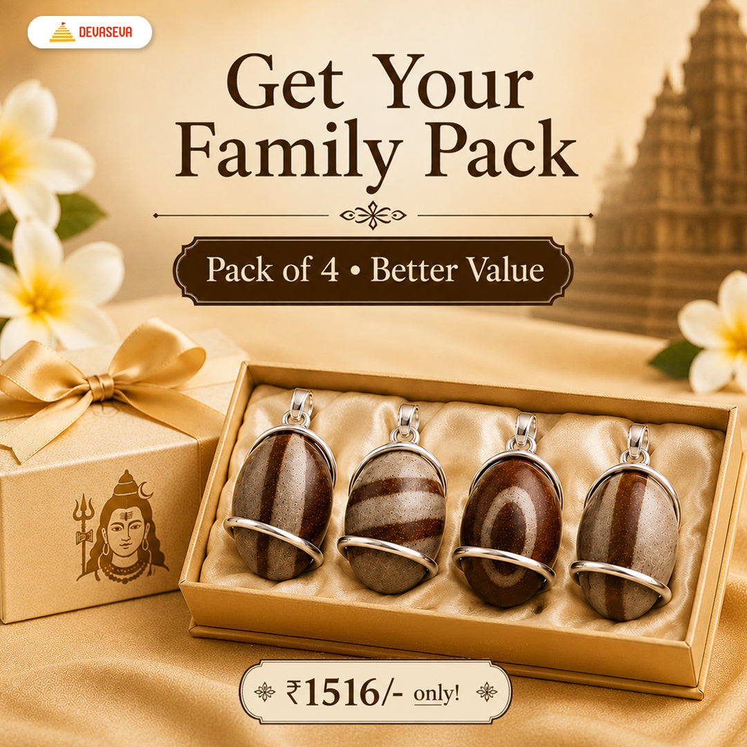 Narmadeshwar Shivling Pendant – Family Pack of 4