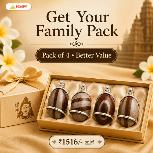 Narmadeshwar Shivling Pendant – Family Pack of 4