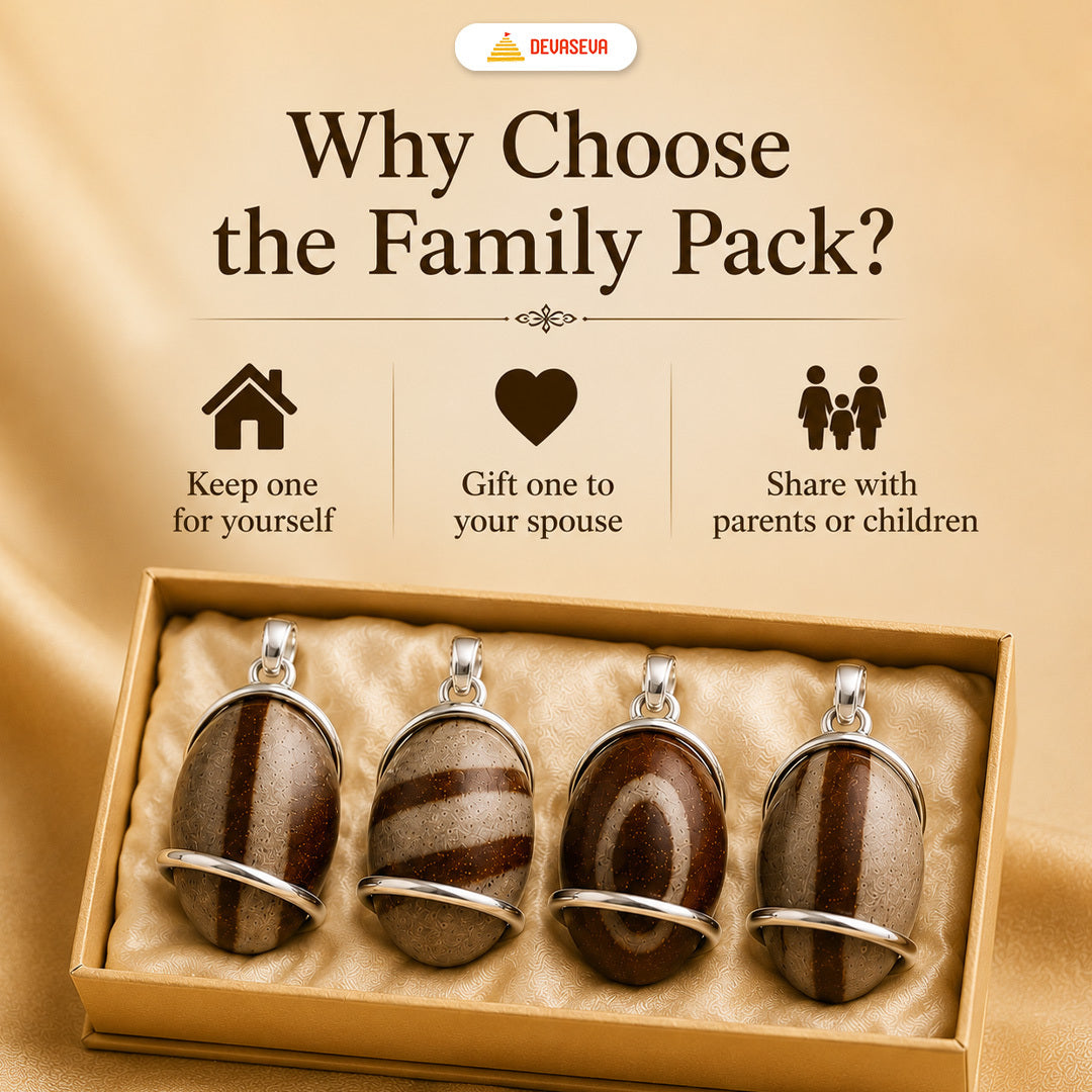Narmadeshwar Shivling Pendant – Family Pack of 4