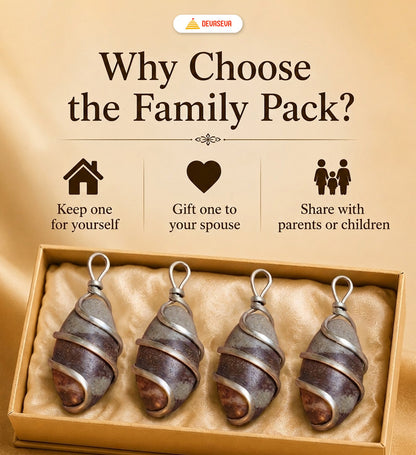 Narmadeshwar Shivling Pendant – Family Pack of 4