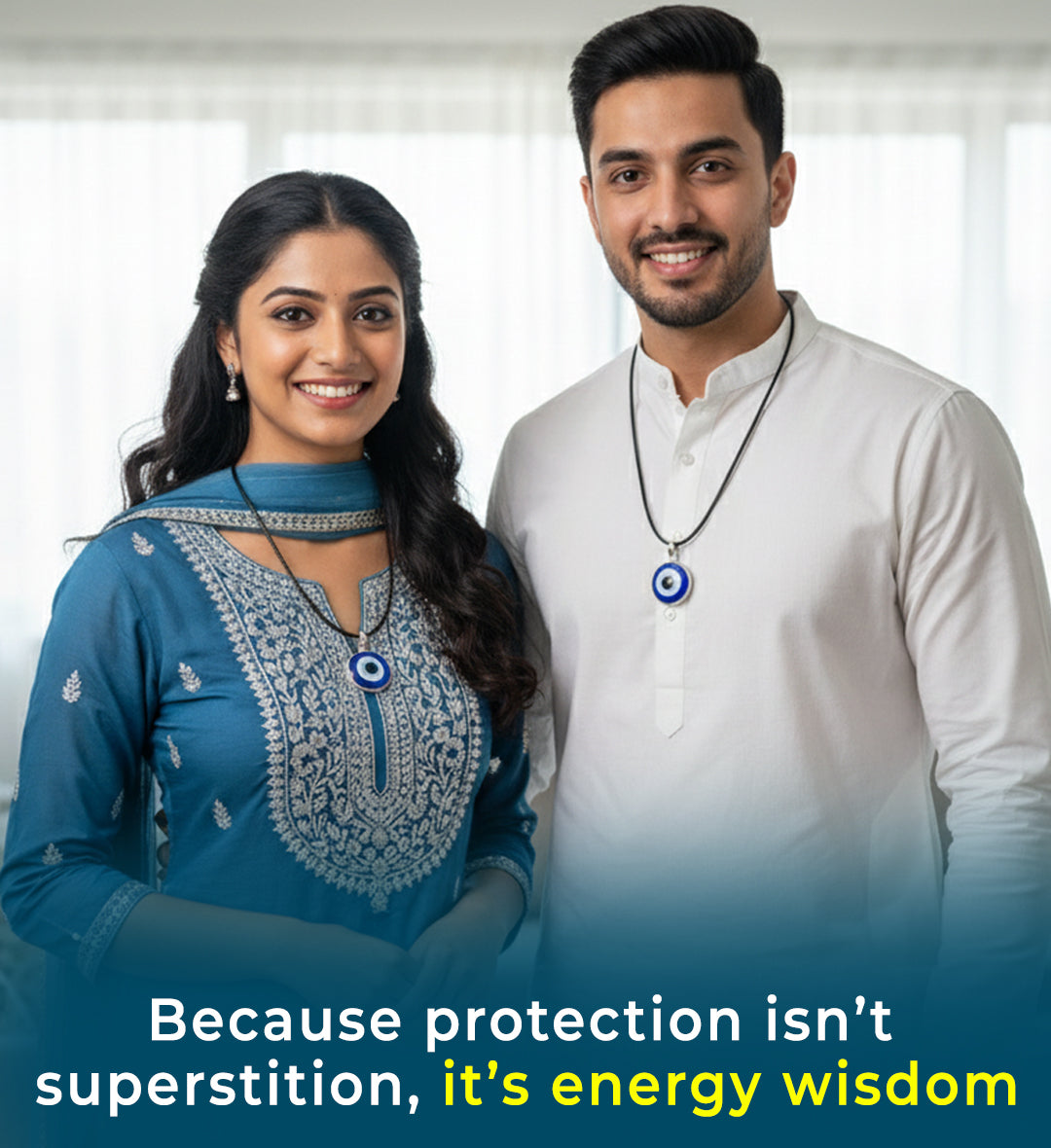 Silver Evil Eye Protection Pendant – Deflect Negativity, Attract Positivity