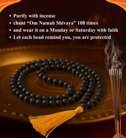 100% Original 108- Beads Karungali Mala Energized by Devaseva