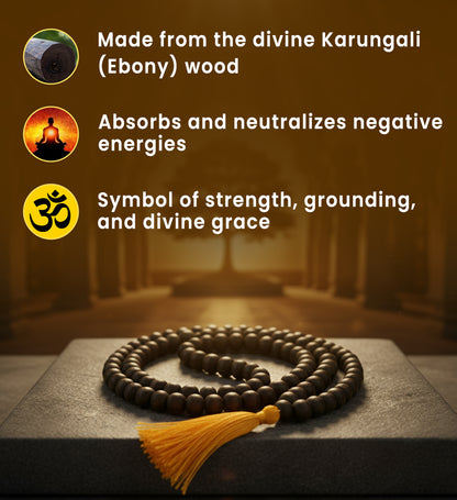 100% Original 108- Beads Karungali Mala Energized by Devaseva