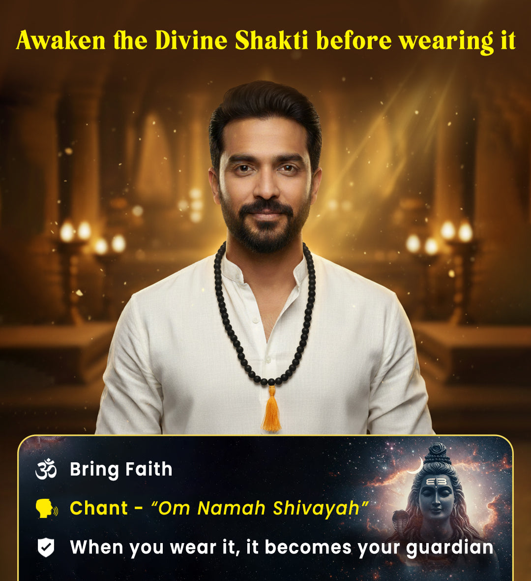 100% Original 108- Beads Karungali Mala Energized by Devaseva