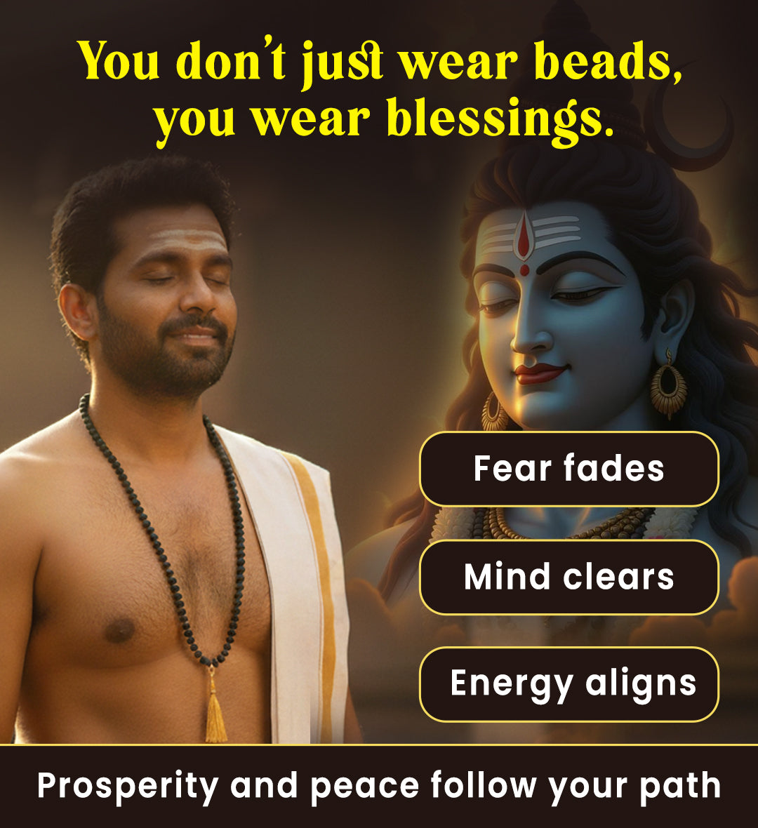 100% Original 108- Beads Karungali Mala Energized by Devaseva